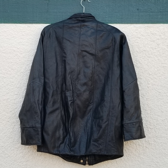 Vintage LNR oversized black leather jacket medium - Picture 2 of 9